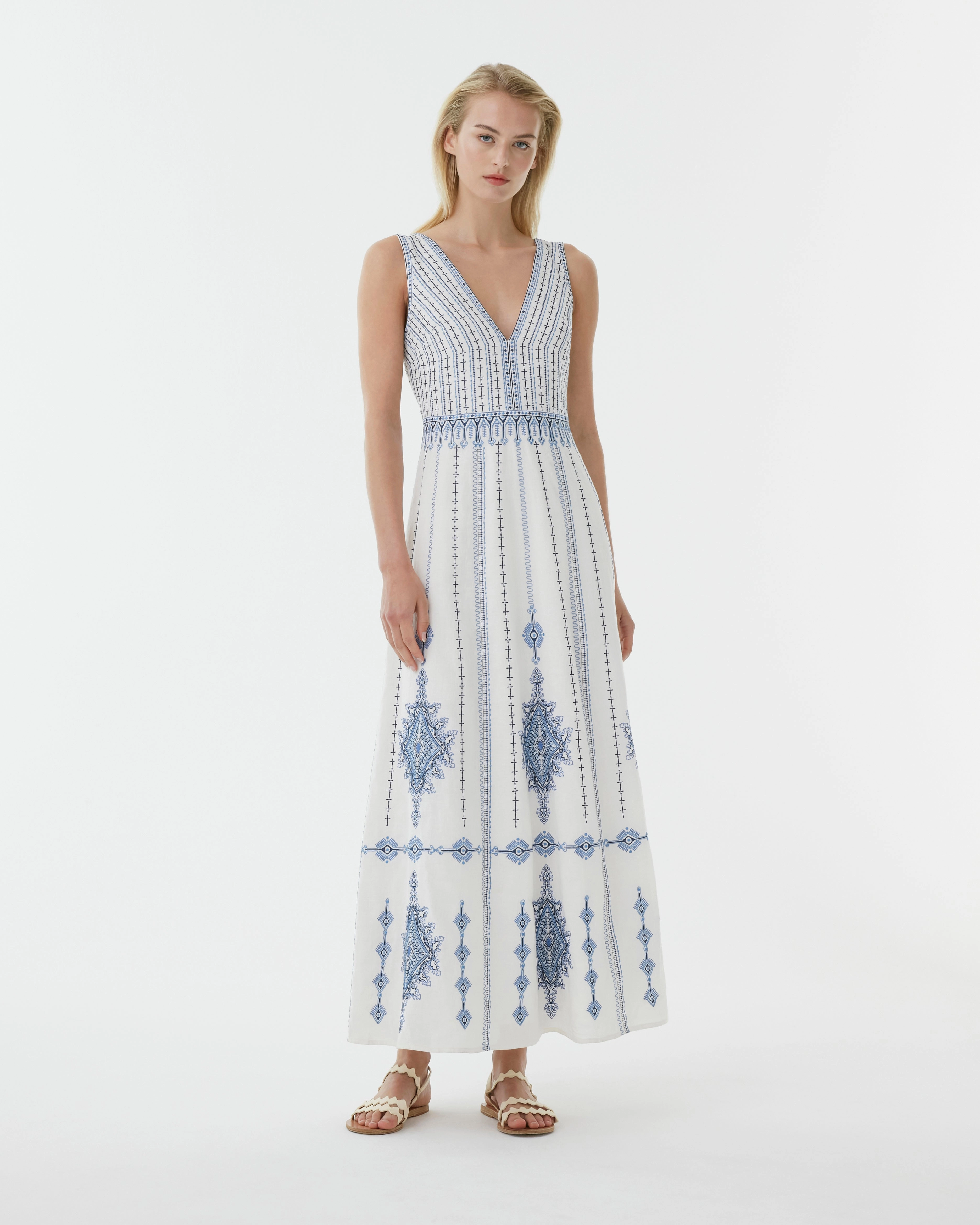 Nellie Dress with Astragal Embroidery