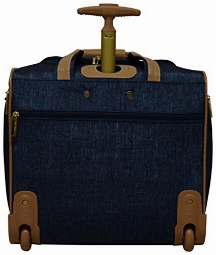 Nicole Miller Underseat Luggage Collection - Small Lightweight 15 Inch Under Seat Bag - Briefcase for Women - Carry On Suitcase with 2- Rolling Spinner Wheels (Paige Navy)