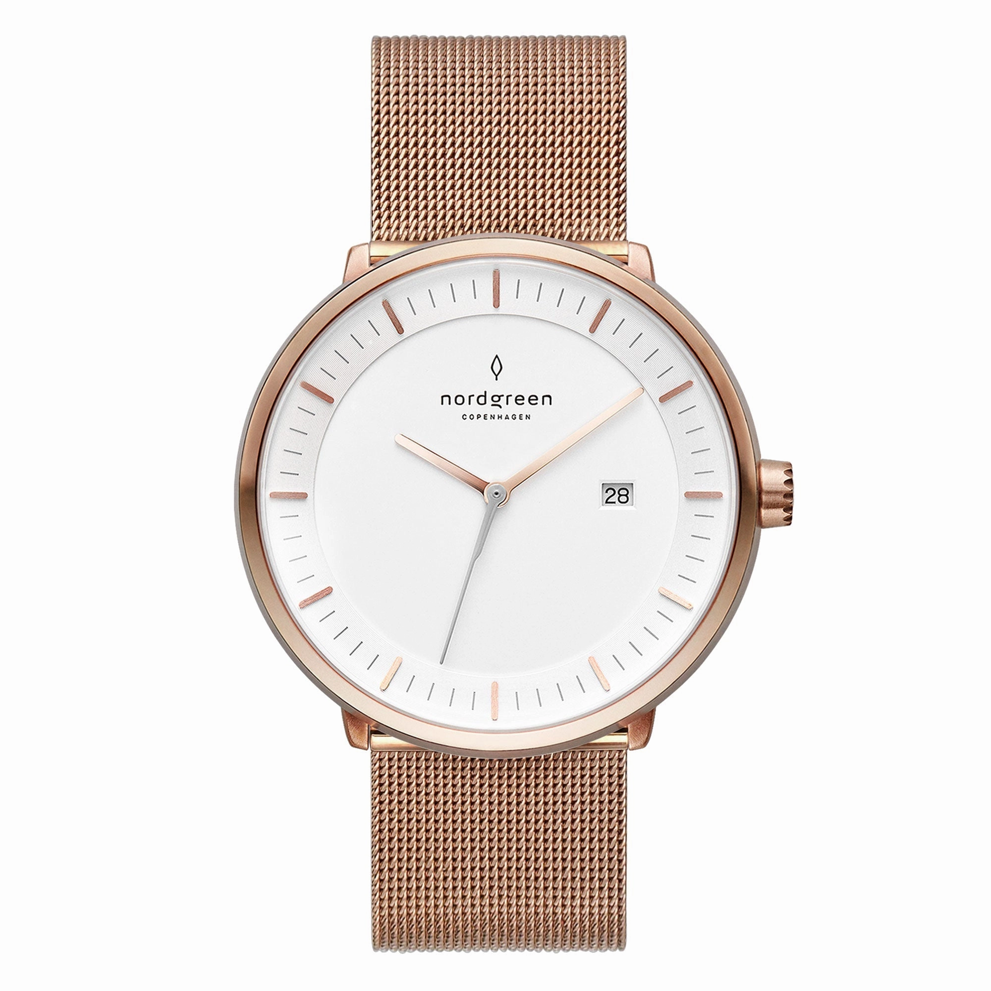 Nordgreen Women's Philosopher 36mm Rose Gold Mesh Watch