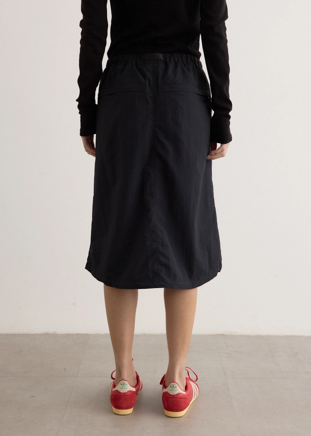 Nylon Packable Midi Skirt