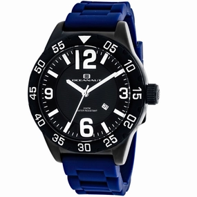 Oceanaut Men's Watch - Aqua One Quartz Black Dial Blue Rubber Strap | OC2713