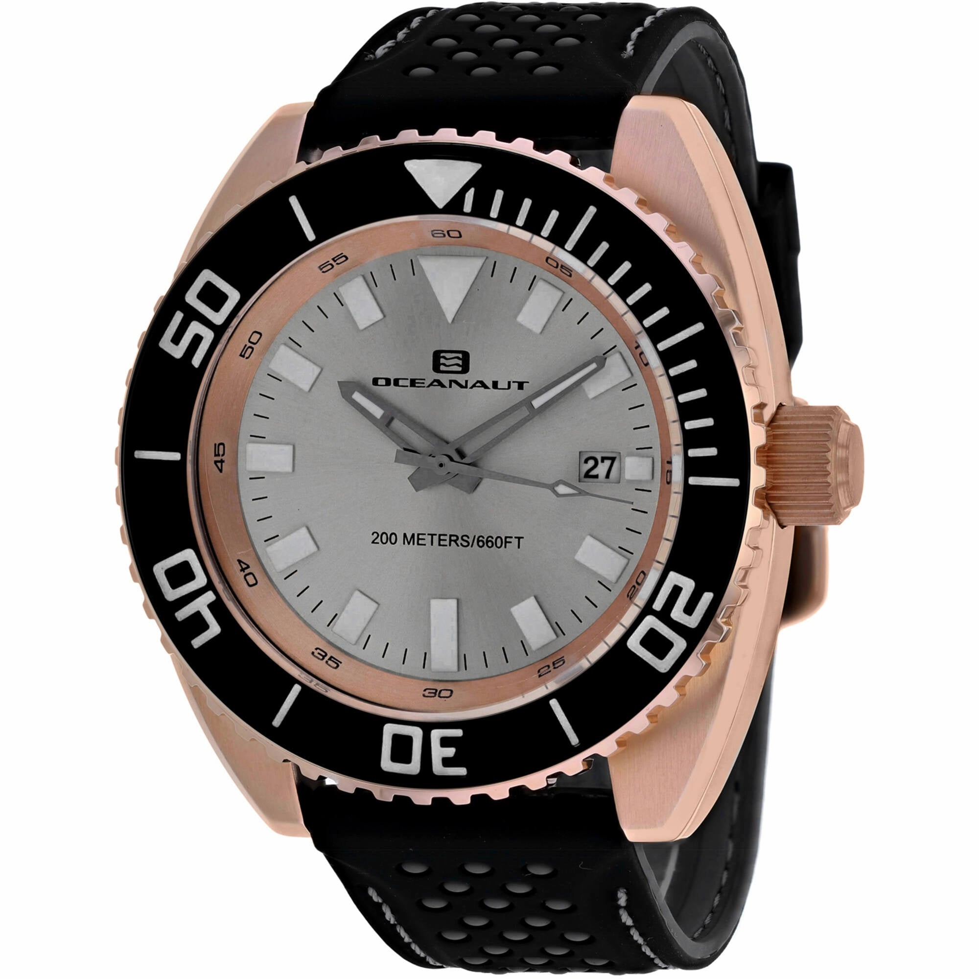 Oceanaut Men's Watch - Submersion Quartz Silver Dial Rubber Strap | OC0523