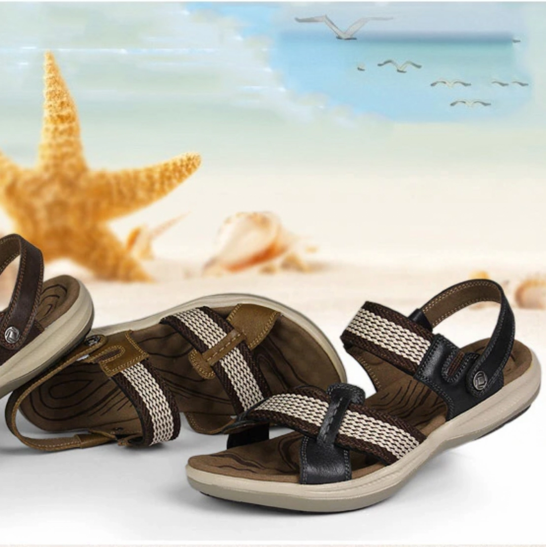OCW Orthopedic Sandals Women Arch Support Leather Elastic Strap Comfy Summer
