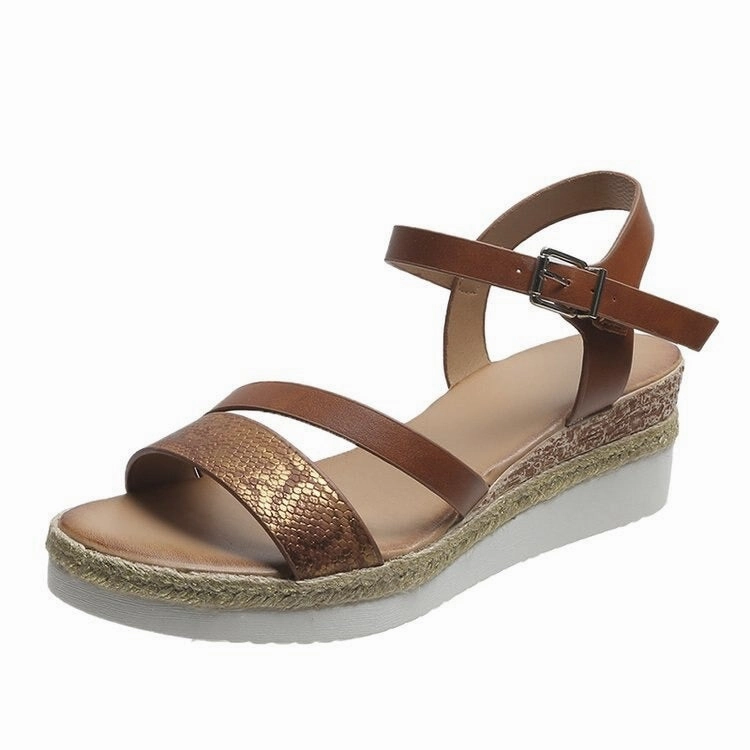 OCW Orthopedic Women Dress Sandals Comfortable Arch Support Elegant Snake Print Pattern