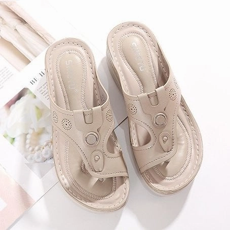 OCW Women Vintage Flip-flops Waterproof Wedge Orthopedic Sandals