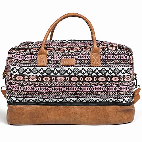 Oflamn Weekender Bag for Women Carry-On Luggage Bohemian?style Duffle Bag Overnight Bags 3-4 Day' Travel Bags with Separated Shoes Compartment