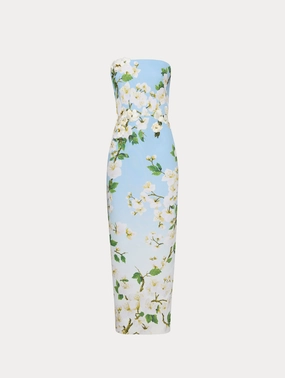Ombr?? Cherry Blossom Strapless Gown