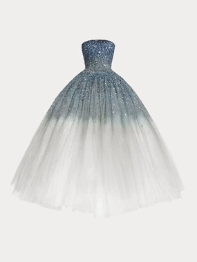 Ombr?? Sequin Embroidered Ball Gown