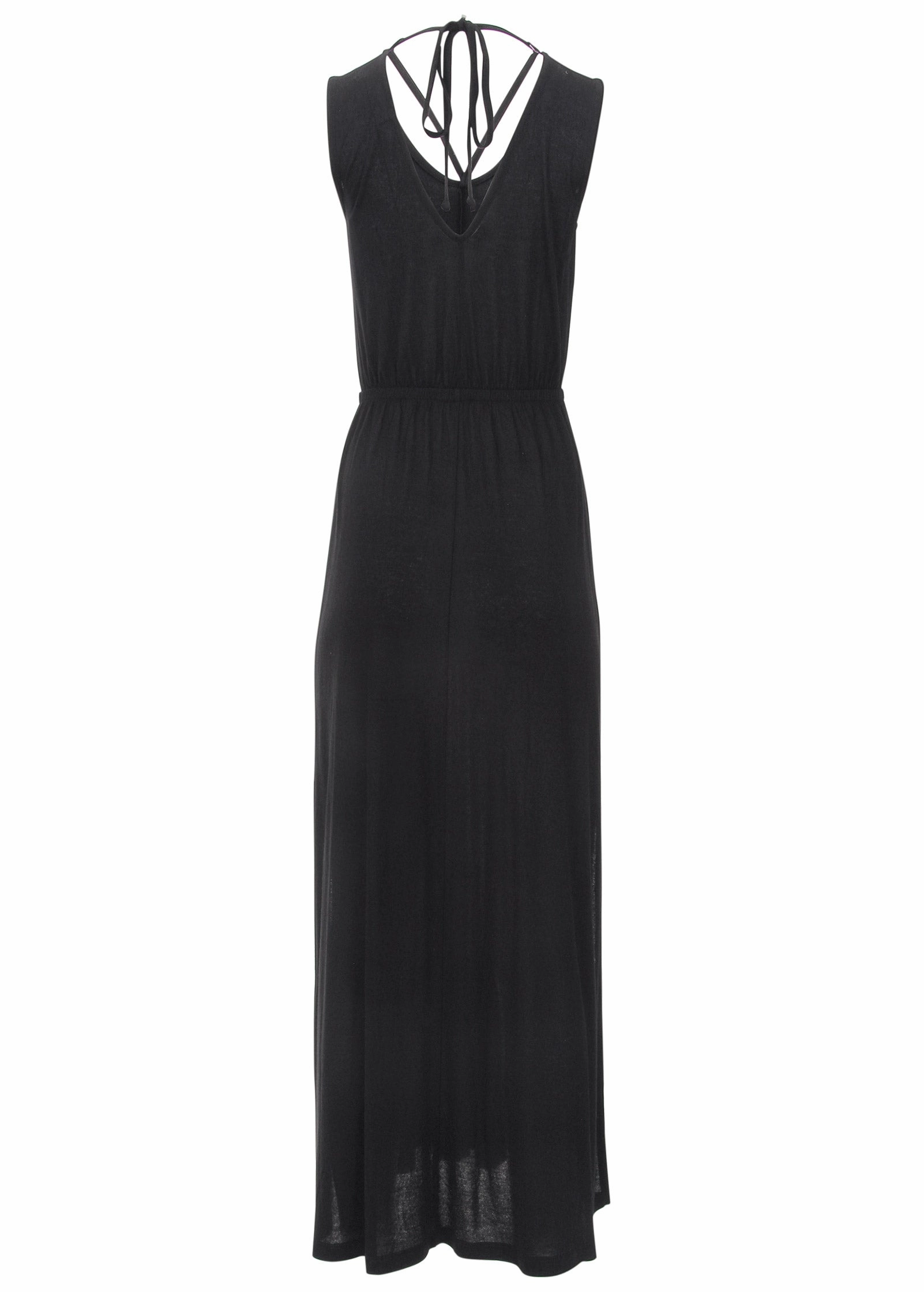 Open Back Maxi Dress - Black