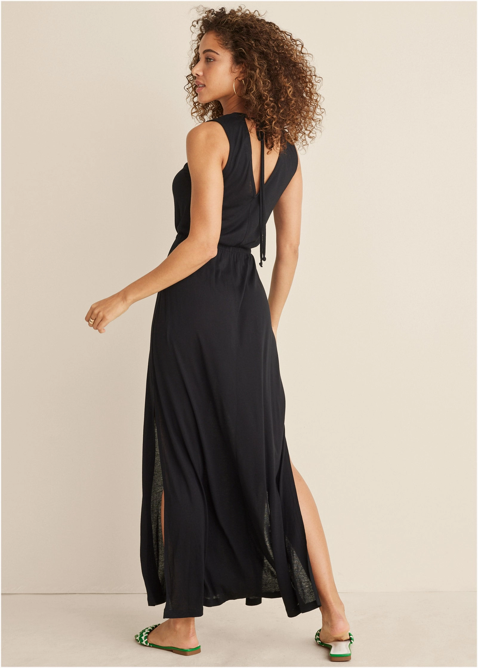 Open Back Maxi Dress - Black