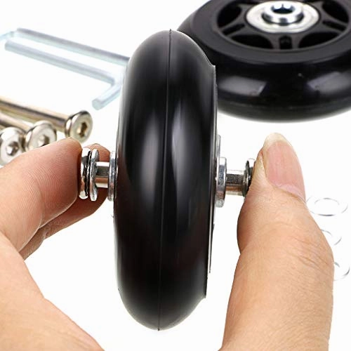 OwnMy 70mm x 24mm Luggage Suitcase Replacement Wheels, Rubber Swivel Caster Wheels Bearings Repair Kits, A Set of 2