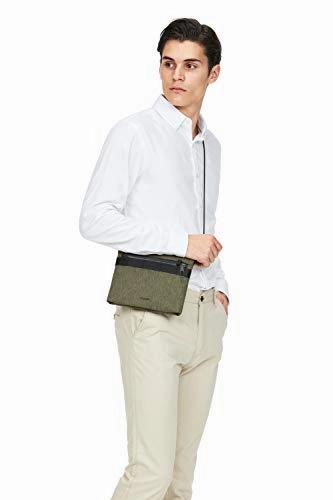 Pacsafe Men's Metrosafe X Anti Theft Crossbody Pouch, Tweed Green, 2.5L