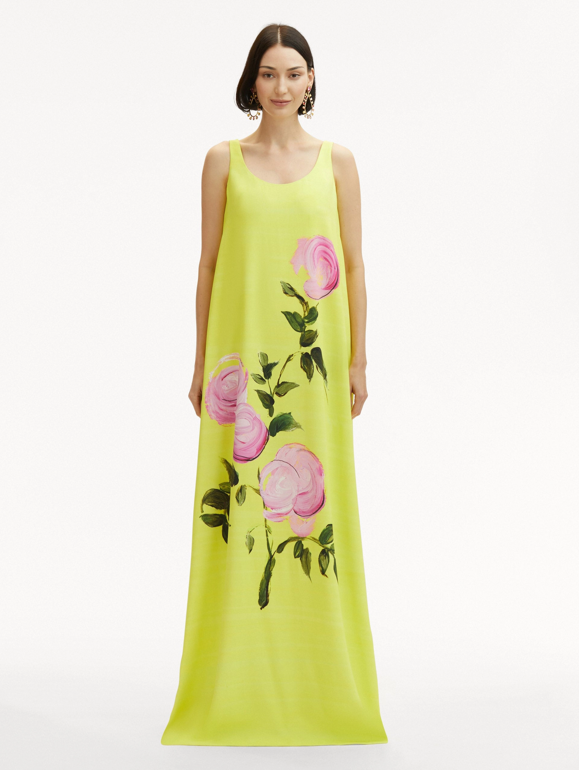 Painted Roses Sleeveless Gown