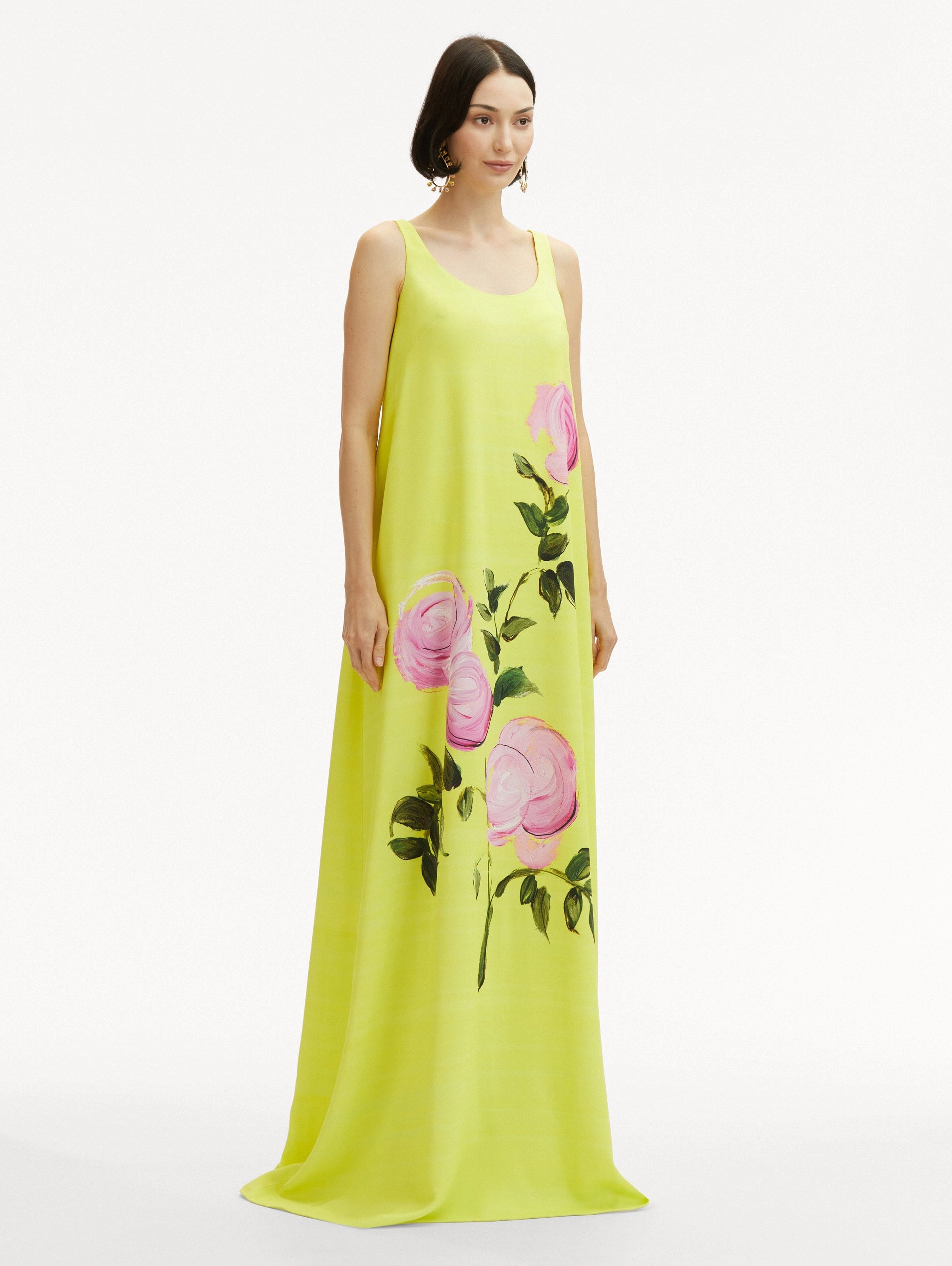 Painted Roses Sleeveless Gown
