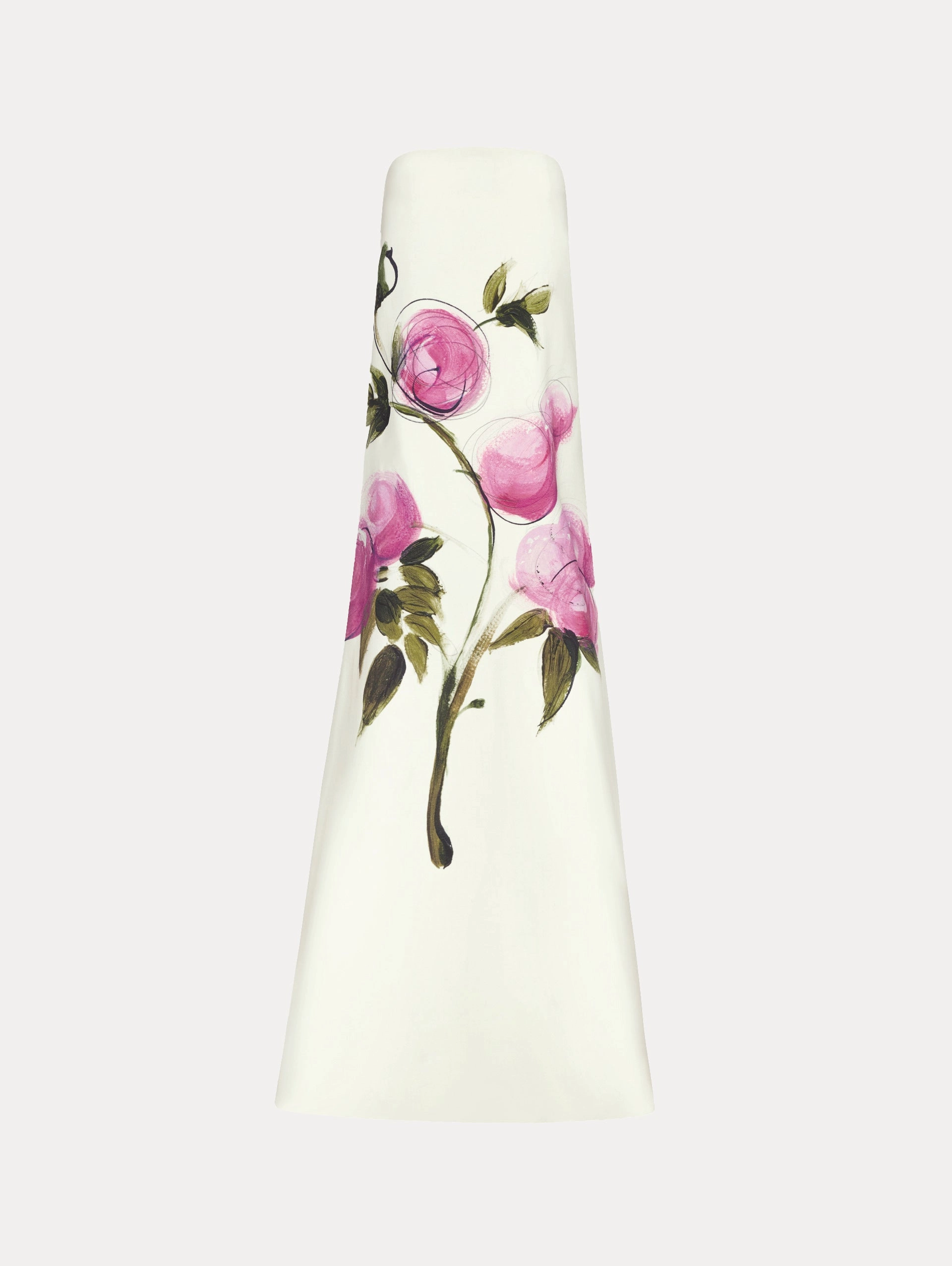 Painted Roses Strapless Gown