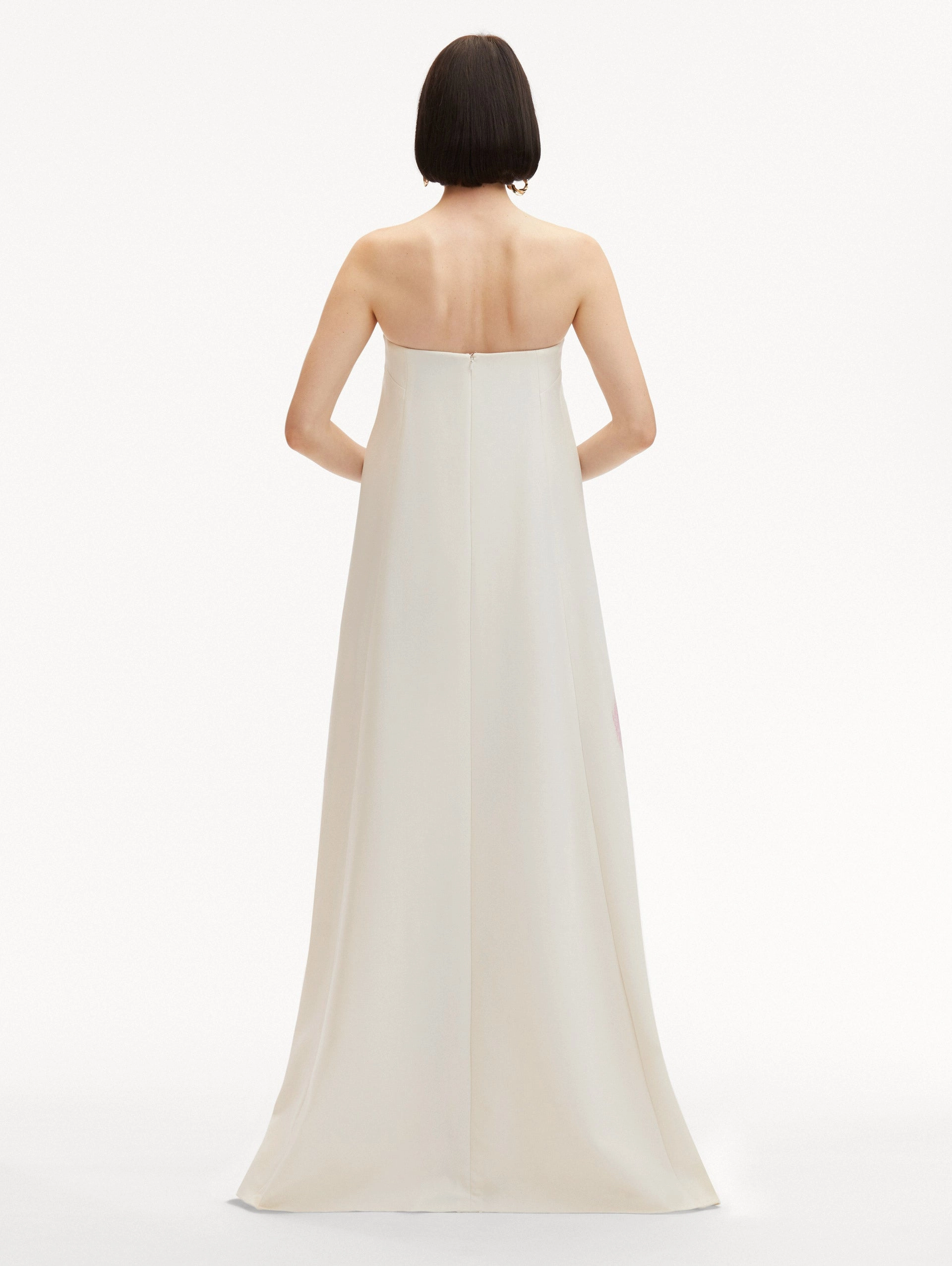 Painted Roses Strapless Gown