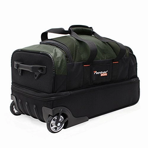 Pathfinder Gear 22 Inch Rolling Drop Bottom Duffel, Olive, One Size