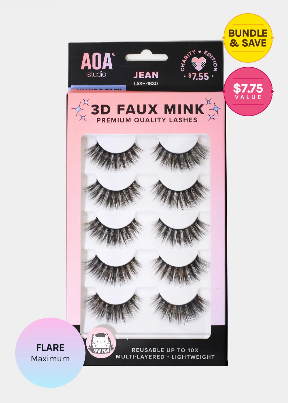 Paw Paw: 3D Faux Mink Lashes - Jean 5-Pack