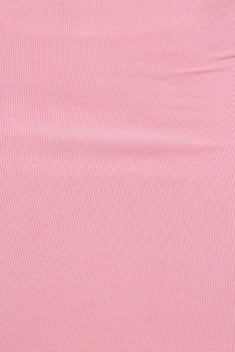 Pink Maxi Skirt Side Split