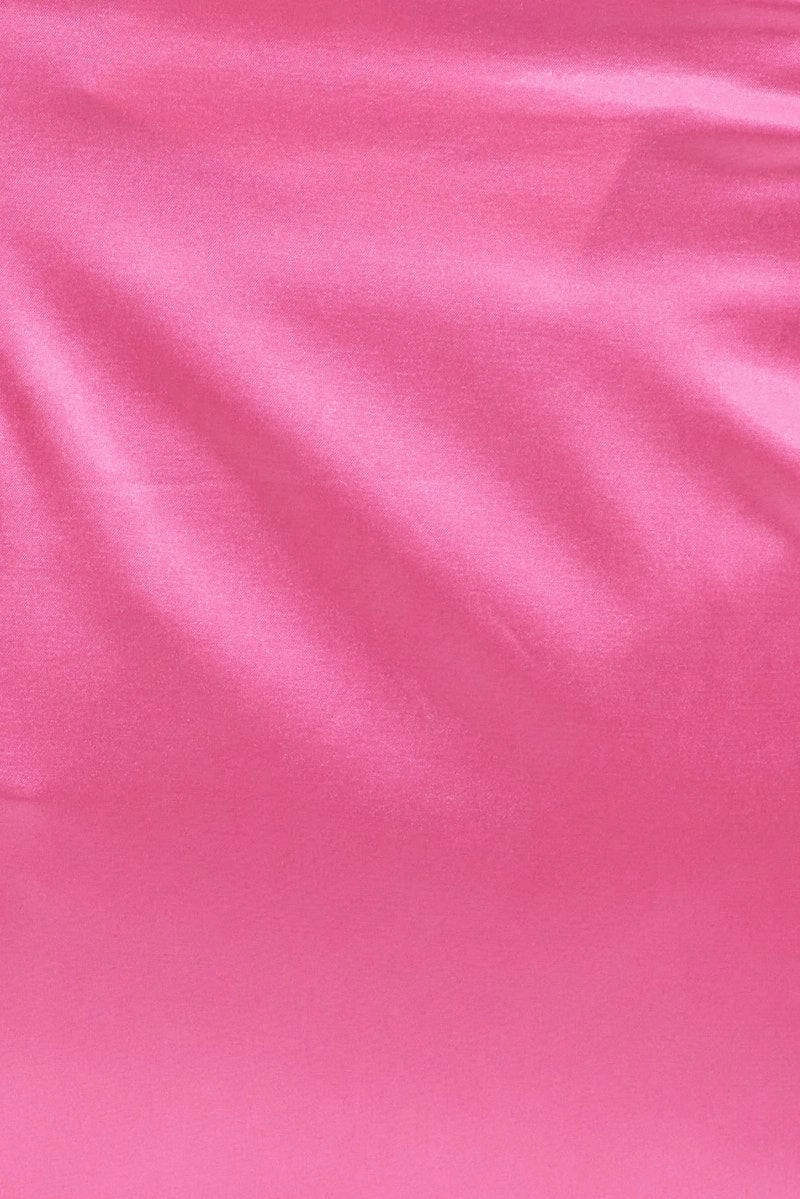 Pink Twist Midi Skirt