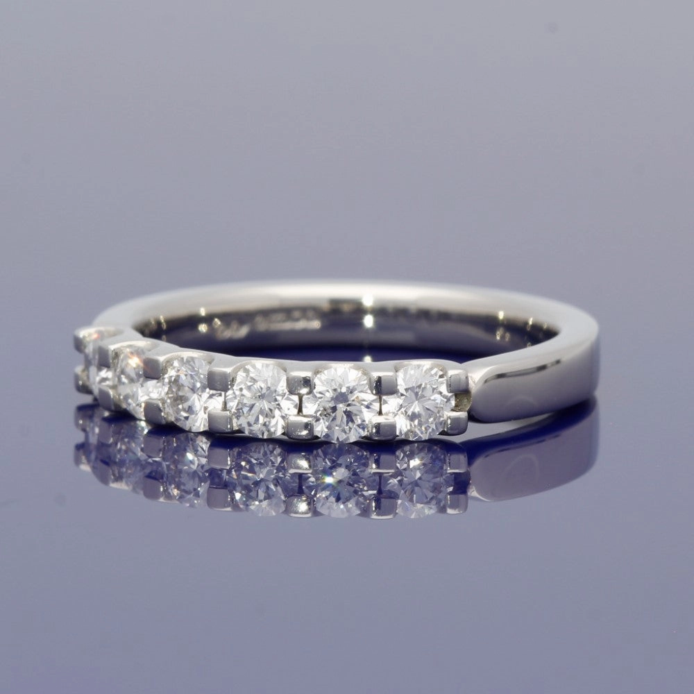 Platinum 0.66ct Diamond Half Eternity Ring - 3mm