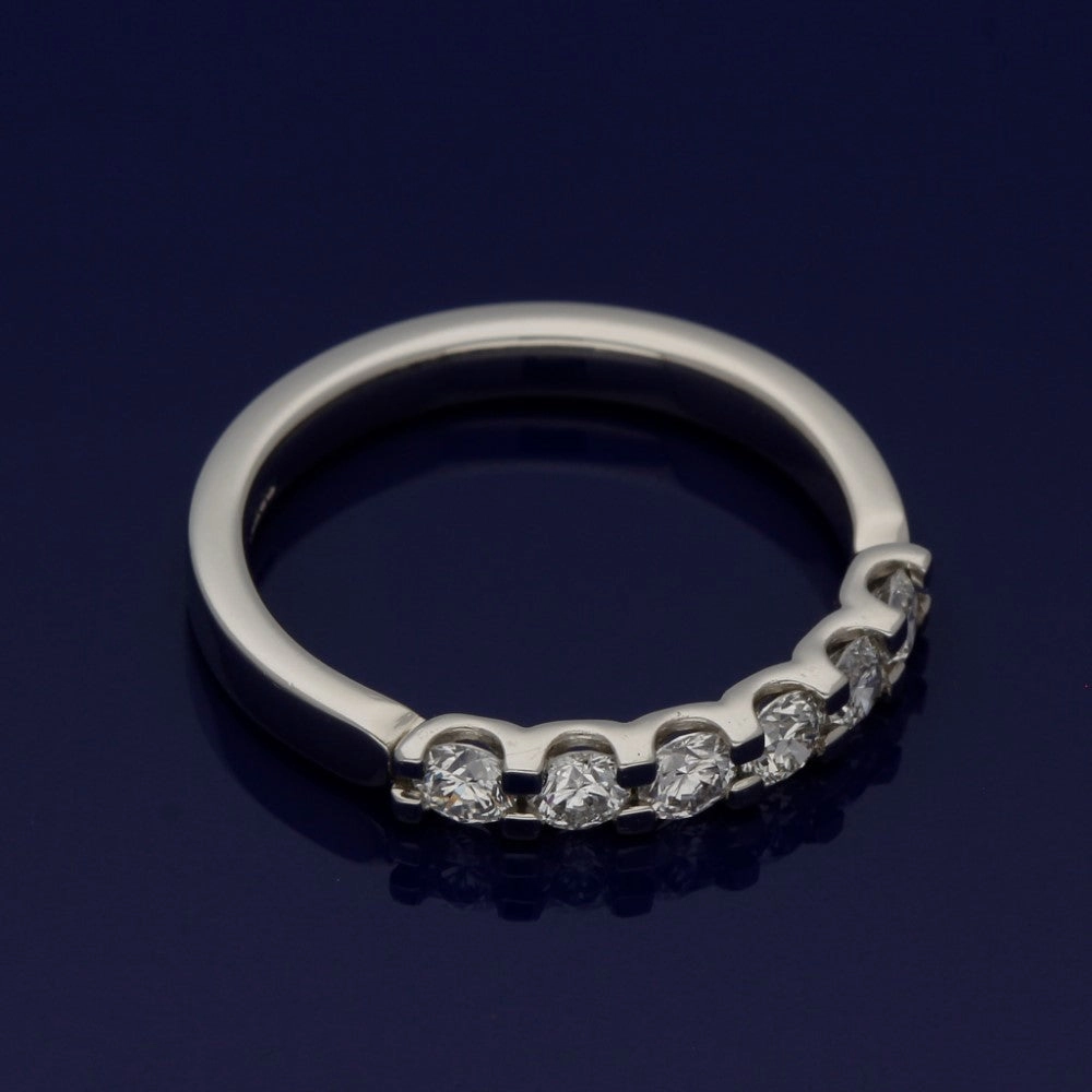 Platinum 0.66ct Diamond Half Eternity Ring - 3mm