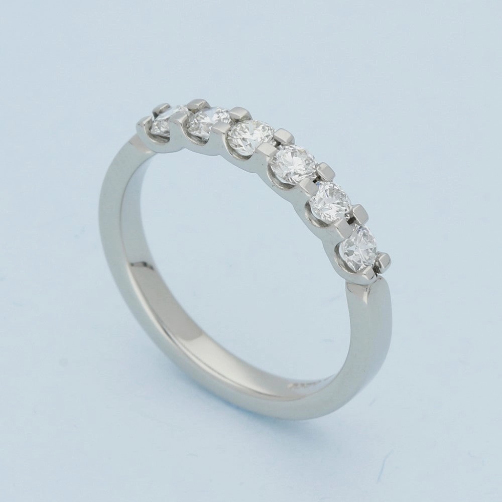 Platinum 0.66ct Diamond Half Eternity Ring - 3mm