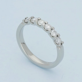 Platinum 0.66ct Diamond Half Eternity Ring - 3mm