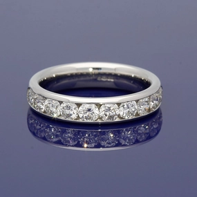 Platinum 1ct Diamond Half Eternity Ring - 4mm