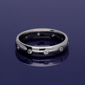 Platinum 4mm Diamond Set Wedding Band Eternity Ring