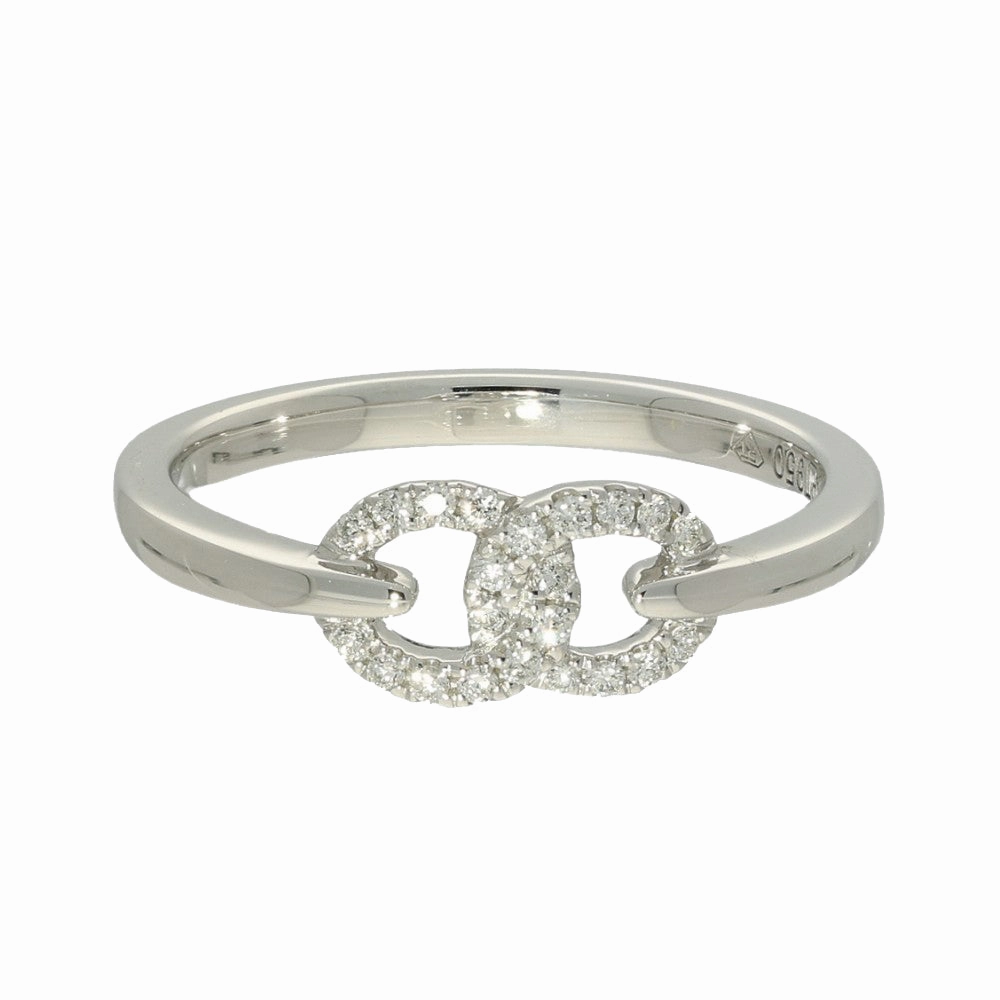Platinum & Diamond Interlocking Double Circles Ring