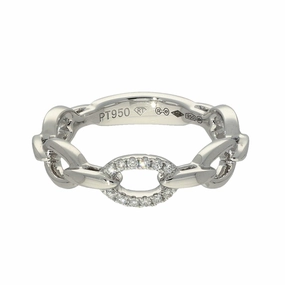 Platinum & Diamond Oval Chain Link Eternity Ring