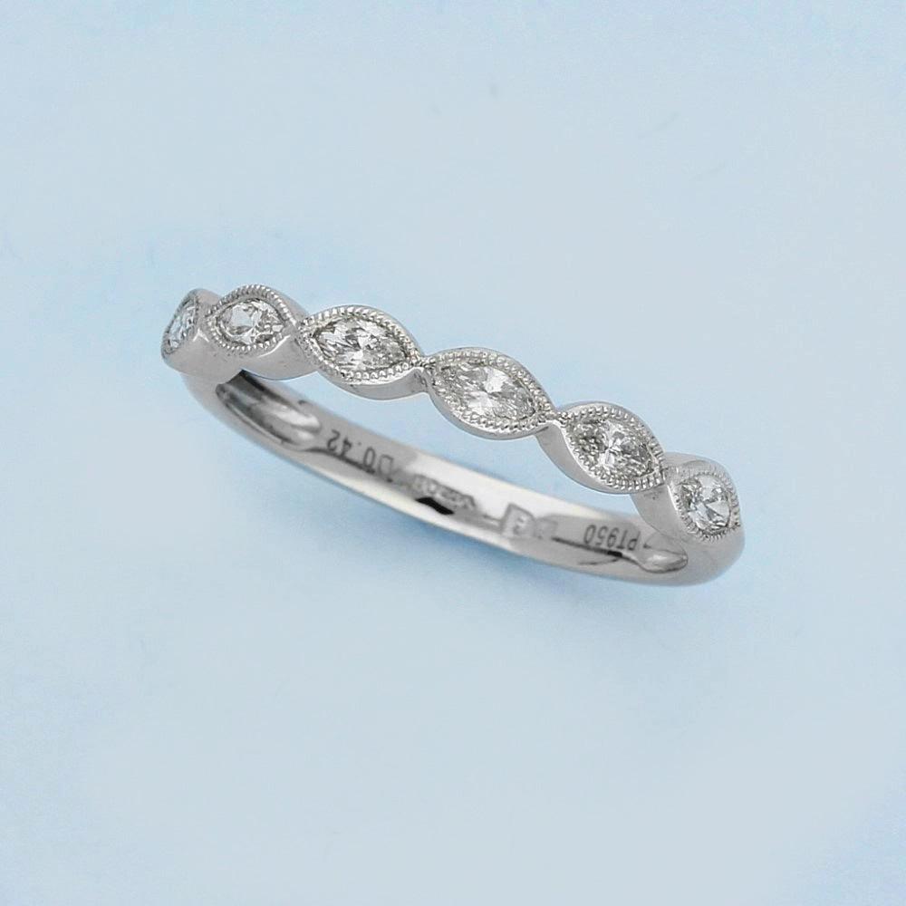 Platinum & Marquise Diamond Half Eternity Ring