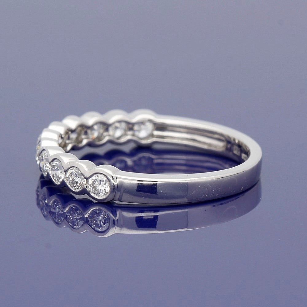 Platinum Diamond Bezel Set Half Eternity Ring