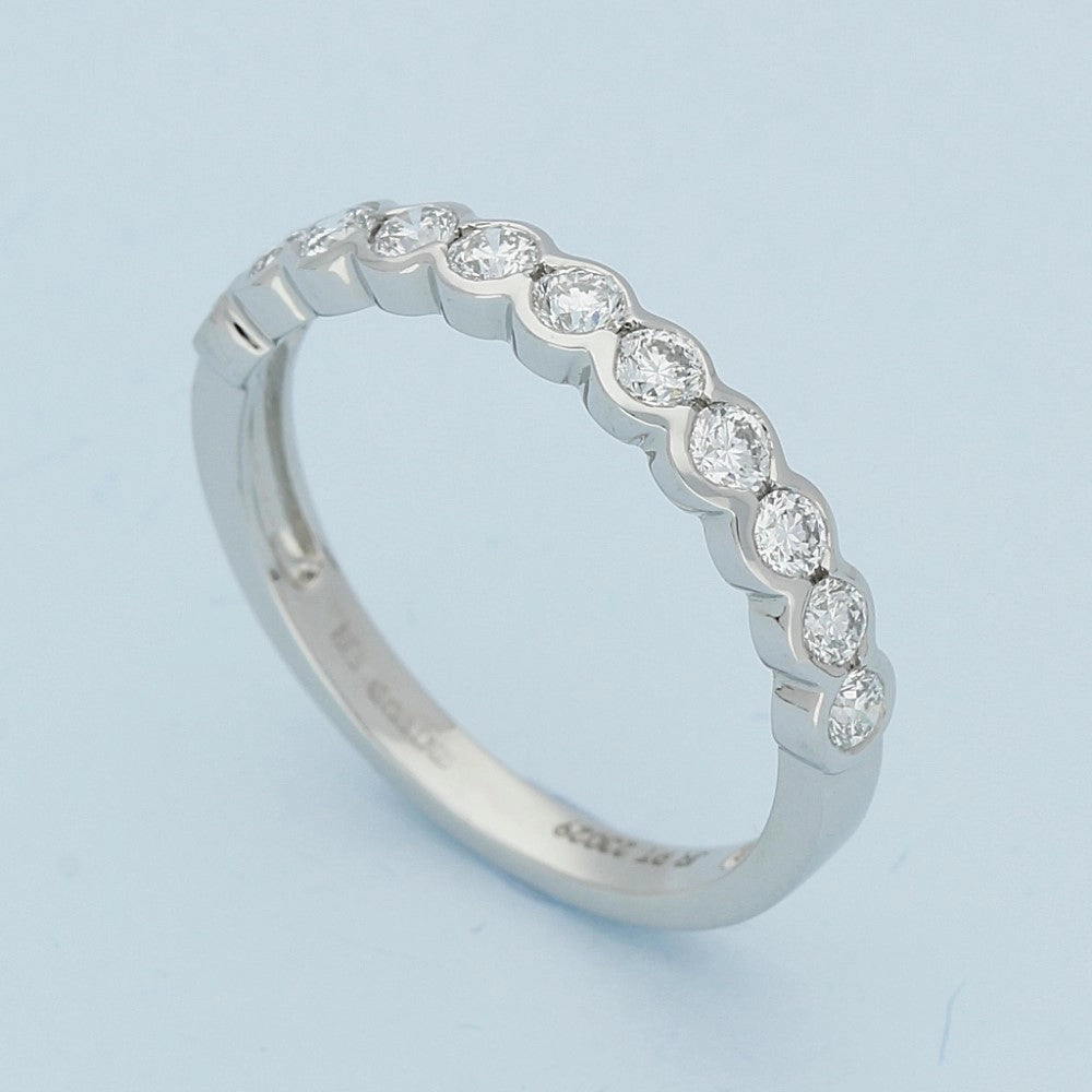 Platinum Diamond Bezel Set Half Eternity Ring