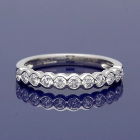 Platinum Diamond Bezel Set Half Eternity Ring