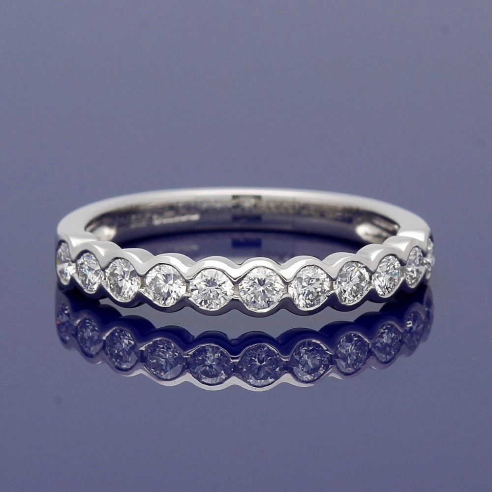 Platinum Diamond Bezel Set Half Eternity Ring