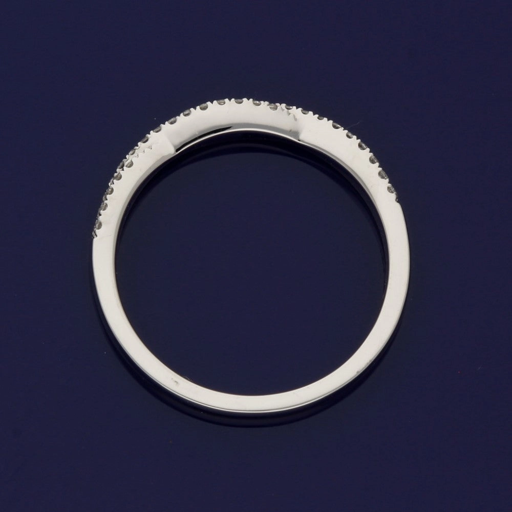 Platinum Diamond Infinity Twist Half Eternity Ring