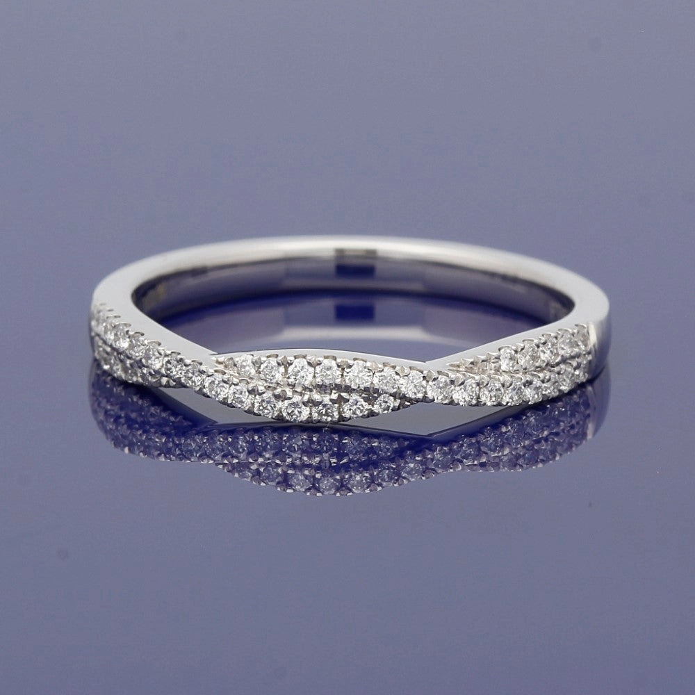 Platinum Diamond Infinity Twist Half Eternity Ring