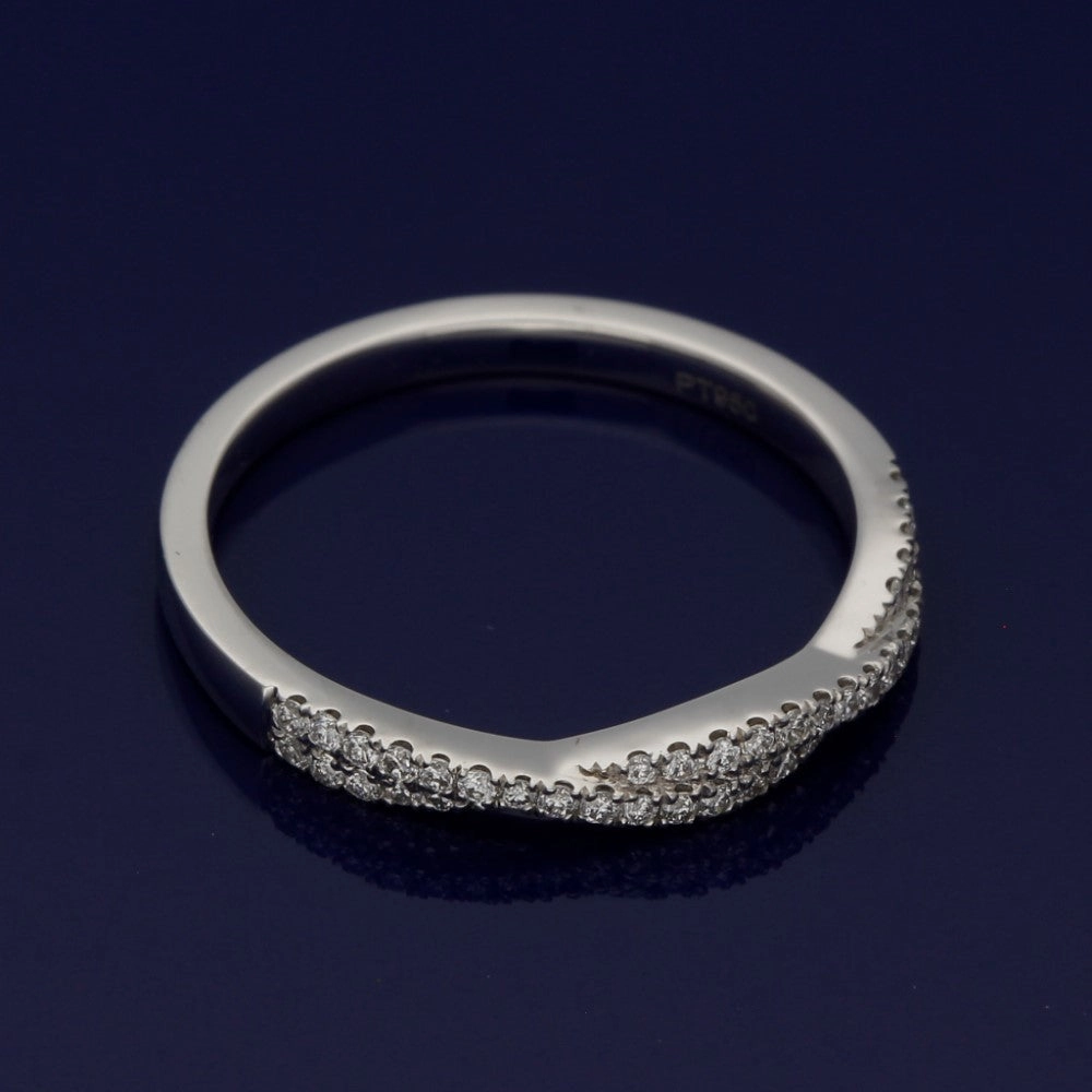 Platinum Diamond Infinity Twist Half Eternity Ring