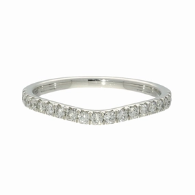 Platinum Diamond Micro Claw Curved Half Eternity Ring