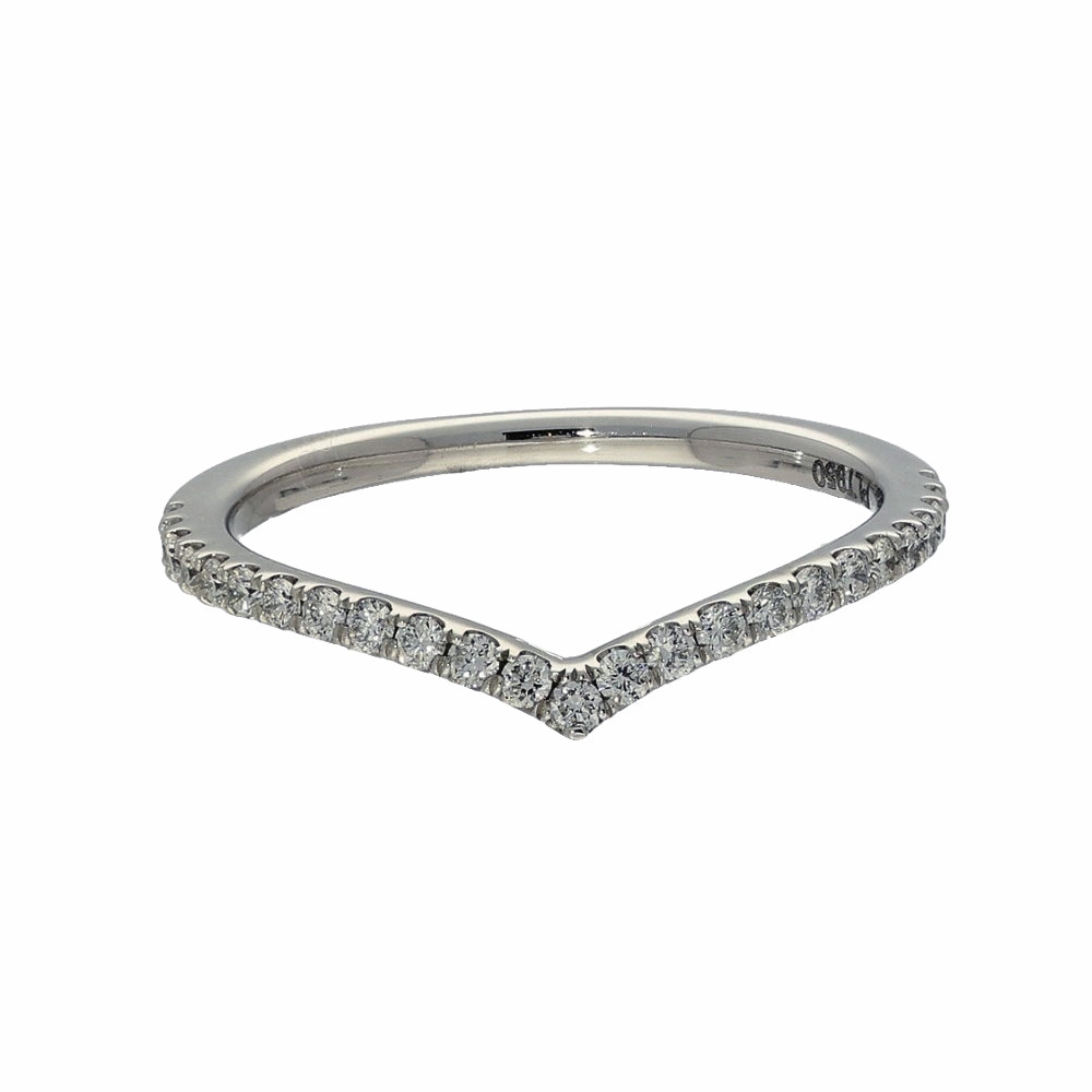 Platinum Diamond Wishbone Half Eternity Ring
