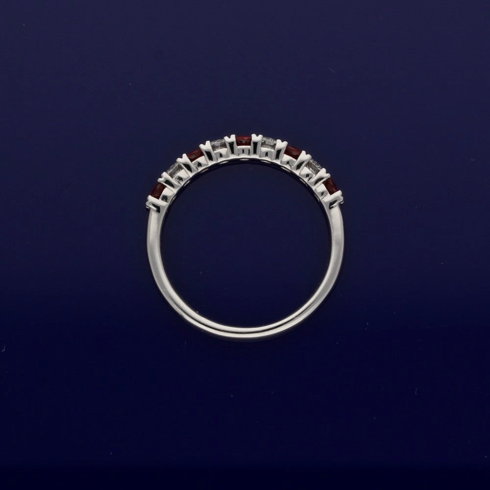 Platinum Ruby & Diamond Half Eternity Ring