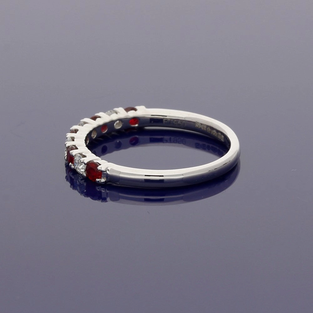 Platinum Ruby & Diamond Half Eternity Ring