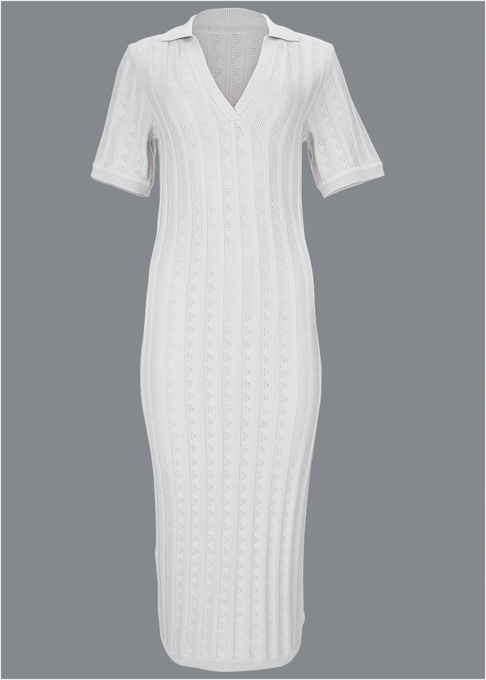 Pointelle Sweater Dress - Off White