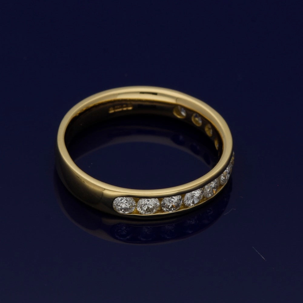 Pre-loved 18ct Yellow Gold Channel Set Diamond Half Eternity Ring