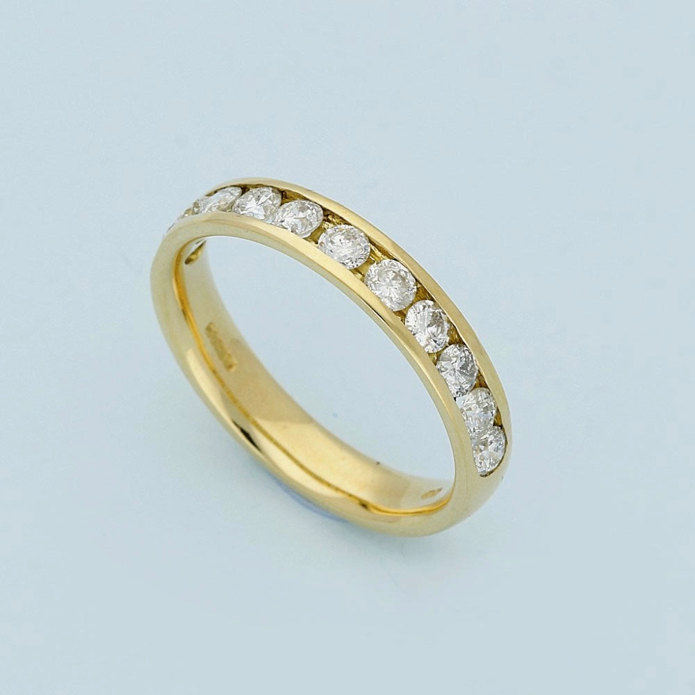 Pre-loved 18ct Yellow Gold Channel Set Diamond Half Eternity Ring