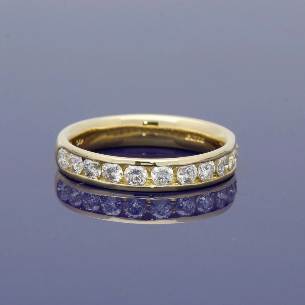 Pre-loved 18ct Yellow Gold Channel Set Diamond Half Eternity Ring