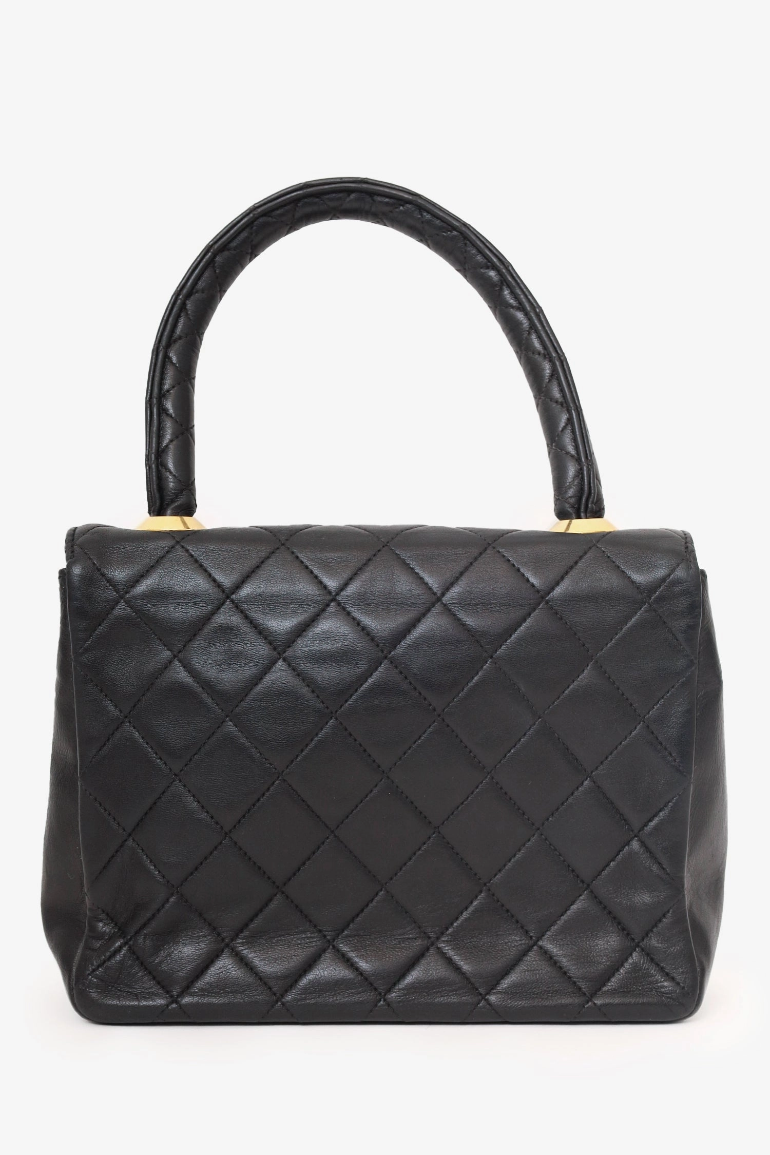 Pre-Loved Chanel? 1991-94 Black Quilted Lambskin Kelly Top Handle Bag