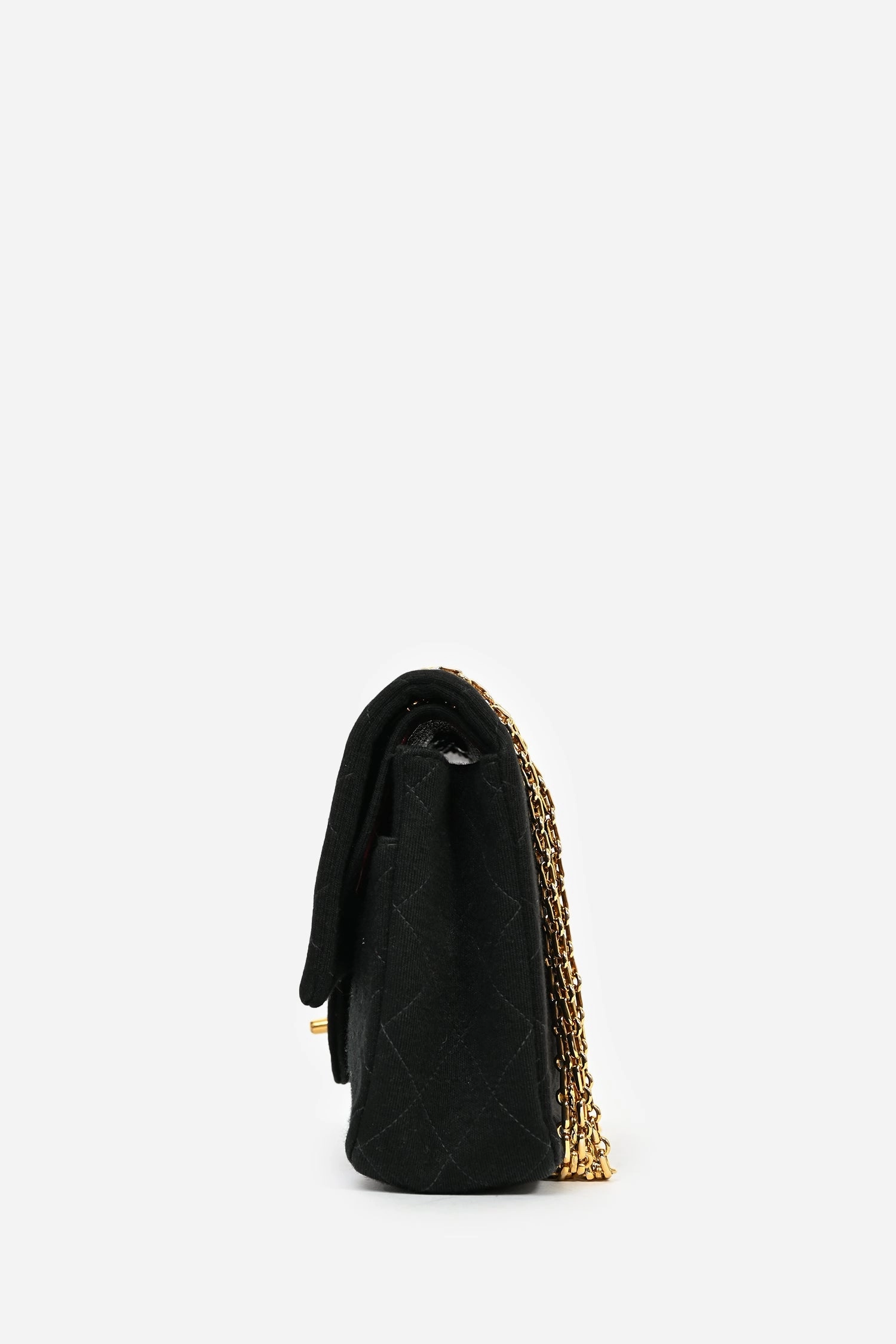 Pre-Loved Chanel? 1994-96 Black Quilted Jersey Medium Double Flap GHW